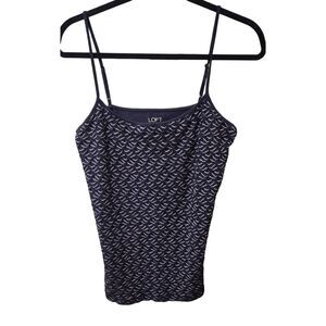 LOFT Outlet Navy Blue‎ White Sleeveless Tank Top Casual Layering NWT Large